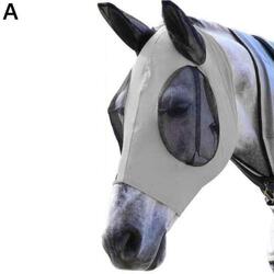 Pferd Anti Fliegenmaske Kapuze Vollgesichtsnetz Schutz Anti-UV-Abwehr Neu