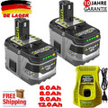 18V Für Ryobi Akku 9,0AH 6,0AH Lithium One Plus RB18L50 P108 RB18L40 /Ladegerät