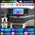9" DAB+ 4+64G Android 15 Autoradio DSP RDS Navi Kam Für VW Sharan 7N Alhambra II