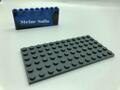 Lego (c) 1x Platte 6x12 - 3028 - grau (dunkel)  - plate - dark bluish gray