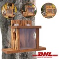 Eichhörnchen Futterhaus Futterkasten Futterstation Nussspender Holz wetterfest