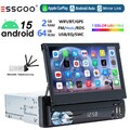 2+64G 1 DIN 7 Zoll Flip Out Android 15 Apple Carplay Autoradio GPS NAVI WIFI RDS