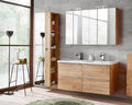 Badezimmer SET CAPRI 120cm 3-tlg.  | Waschplatz, Spiegelschrank & mehr | eiche