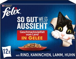 FELIX 6er Pack So gut wie es aussieht Nassfutter Gelee Sorten-Mix 6x12x85g