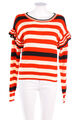 PATRIZIA PEPE Pullover Strick Woll-Mix Volants 2 = D 36 rot off-white