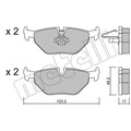 1x ORIGINAL® Metelli 22-0261-0 Bremsbelagsatz, Scheibenbremse Hinten, exkl.