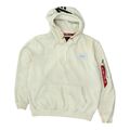 Alpha Industries Herren Beige Pullover Hoodie | Vintage Military Style Hoody Vintage