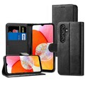 Schwarze Leder Geldbörse Flip Case Etui Abdeckung für Samsung Galaxy A14 A34 A54 5G