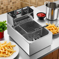Öl-Friteuse 2500W 6L Edelstahl Fritteuse Profi Küche Kaltzonen Fritteuse Fritöse