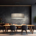 Hängelampe Pendelleuchte Wohnzimmerlampe Textil anthrazit 2 flammig H 120 cm