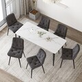 2/4/6er Set Esszimmerstühle Samt Küchenstühle Stühle Esszimmer Dunkelgrau