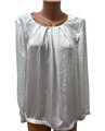 MARC CAIN Gr. EU 42 Damen Bluse Top Oberteil Weiß Satin Langarm