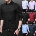 Männershirts Herren-Knopfbluse Fit Formelle Kleidung Hemden Langarm Slim