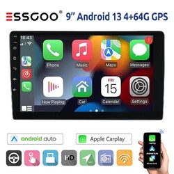 9 Zoll 2 DIN Android 13 4+64G Autoradio Carplay GPS NAVI FM RDS BT SWC WIFI USB
