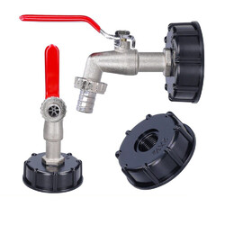 IBC Adapter mit Kugelhahn 1/2" Regenwasser 1000l Container Wassertank Kanister