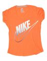 Nike grafisches Damen-T-Shirt lose Passform UK 12 mittelorange MR15