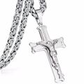 Deluxe Kreuz Kette Jesus Anhänger Königskette Massiv Edelstahl Halskette Herren