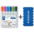 STAEDTLER Whiteboardmarker Lumocolor 351 2mm 6 Farben + Löscher GRATIS