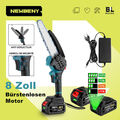 8 Zoll Mini Akku Kettensäge Bürstenloser Handkettensäge mit 2 Akkus Für Makita
