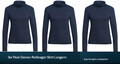 3er Pack Damen Rollkragen Langarmshirt Navy Blau NEU bonprix 36/38-56/58