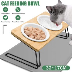 Katzen doppelnapf Katzenfutterstation Erhöhter Napf rutschfest Futterstation