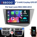 64G Für Seat Leon MK2 1P1 2005-2012 Autoradio Android 14 GPS Navi WIFI BT FM RDS