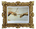 Wandbild Creation of Adam by Michael Angelo Bild mit Barockrahmen in Gold 45x38