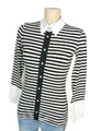 MARC CAIN Bluse Shirt Schwarz Weiß Gestreift Gr. XS 34