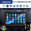 DAB+ Android 14 Apple CarPlay Autoradio 6+128G GPS AM Für VW GOLF 5 6 Touran EOS