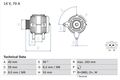 Lichtmaschine Generator Lima BOSCH 0 986 038 390 +40.79€ Pfand für GOLF IBIZA VW