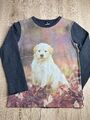 🌸 JAKO-O 140 146 * Welpen Winter Pullover mit Golden Retriever Baby Hund 🌸