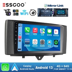 4+64G Android 13 Auto CarPlay Autoradio GPS RDS Cam Für Smart Fortwo 451 11-2015