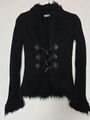 Strickjacke,  Gr. M, mit Fellimitat, Gothic