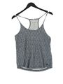 Jack Wills Damen-T-Shirt UK 12 blau 100 % Baumwolle ärmellos Rundhals Basic