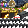 4-72x LED Solarleuchten Wandlampen Zaunleuchte Gartenleuchte Außen Treppen Lampe