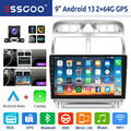 9" Android 13 Apple Carplay Autoradio Für Peugeot 307 2002-13 2+64G GPS RDS +Kam