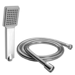 Handbrause Duschkopf Brausekopf Dusche quadratisch mit Brauseschlauch 150 cm
