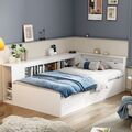 Funktionsbett Einzelbett 90x200cm Kinderbett Jugendbett Bettgestell mit Stauraum
