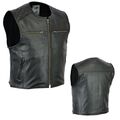 *Herren Biker Motorrad Lederweste Lederkutte Vintage Leder Biker Weste Chopper*