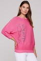 SOCCX Oversized-Pullover mit U-Boot-Ausschnitt in Floral Pink