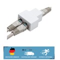 Weißer RJ45 Splitter Adapter 1 auf 2 - Robuster Netzwerk Connector für Zuhause