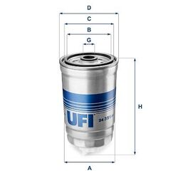 UFI 24.351.01 Kraftstofffilter für ALFA ROMEO BEDFORD  passend für FIAT FORD