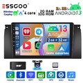 2+32GB Carplay Für BMW X5 E53 2000-2007 Android14 Autoradio GPS NAVI BT SWC DAB+