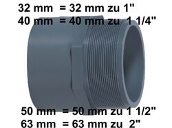 PVC Rohr 32 - 63 mm Verbinder Winkel Kniestück Muffe T-Stück Fitting Fittings