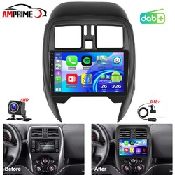 2+32G Carplay DAB+ Autoradio für NISSAN MICRA 4 K13 2010-2016 Android 15 GPS Nav