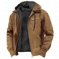 Herren Winterjacke warm mit Kapuze weich komfortabel dicker Mantel Casual