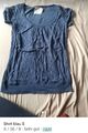 H&M Shirt für Damen Gr. 36, S Kurzarm blau Spitzenstoff
