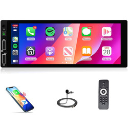 6.86" Autoradio Single 1Din Touchscreen Wireless Carplay Android Auto BT FM MP5