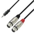 6 m Y-Adapterkabel 3,5 mm Klinke stereo 2 XLR Buchnse female Y-Kabel Klinke XLR