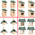 4x Vogelfutterhaus Futterspender Futterstation Vogelhäuschen Holz Nisthaus 